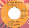 7-дюймовая пластинка FAITH HOPE CHARITY To Each His Own Find A Way PB10343 RCA Victor 1975 США SoulFunk Б/у