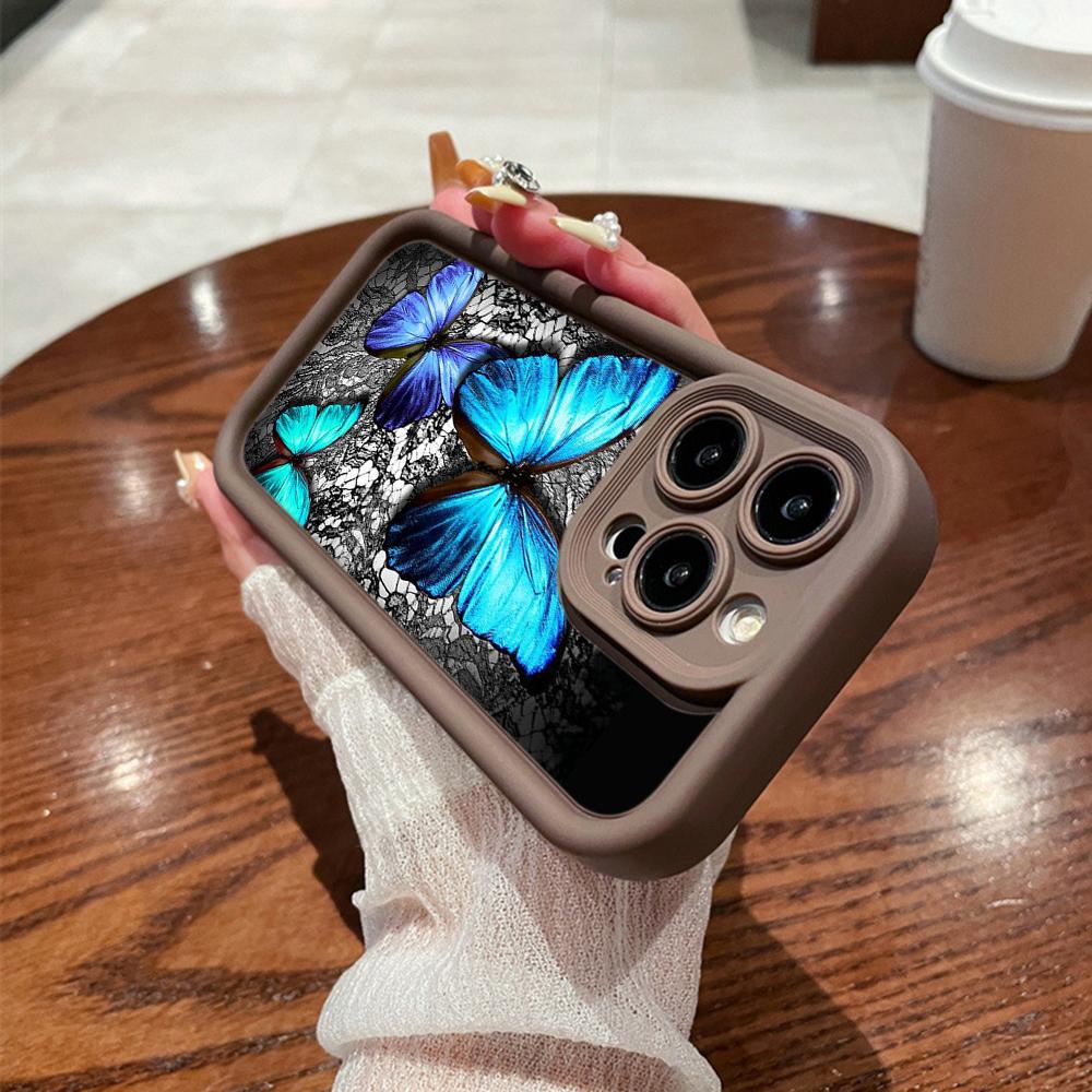 Мягкий чехол для телефона Angel Eye TPU для Samsung A05 A13 A23 A53 A14 A24 A34 A54 A15 A25 A35 A55 S20 S23 FE S24 Ultra Ae68 Бабочка цветок милый дизайн