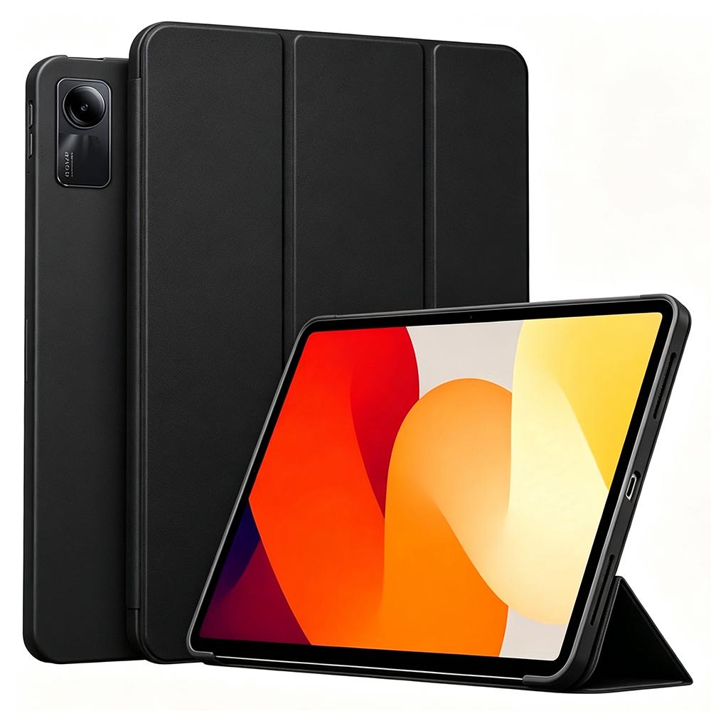 For Xiaomi Redmi Pad SE 11 2023-inch, Soft Silicone Case Ultra Thin Trifold Stand PU Leather Protective Cover, Auto Sleep / Wake