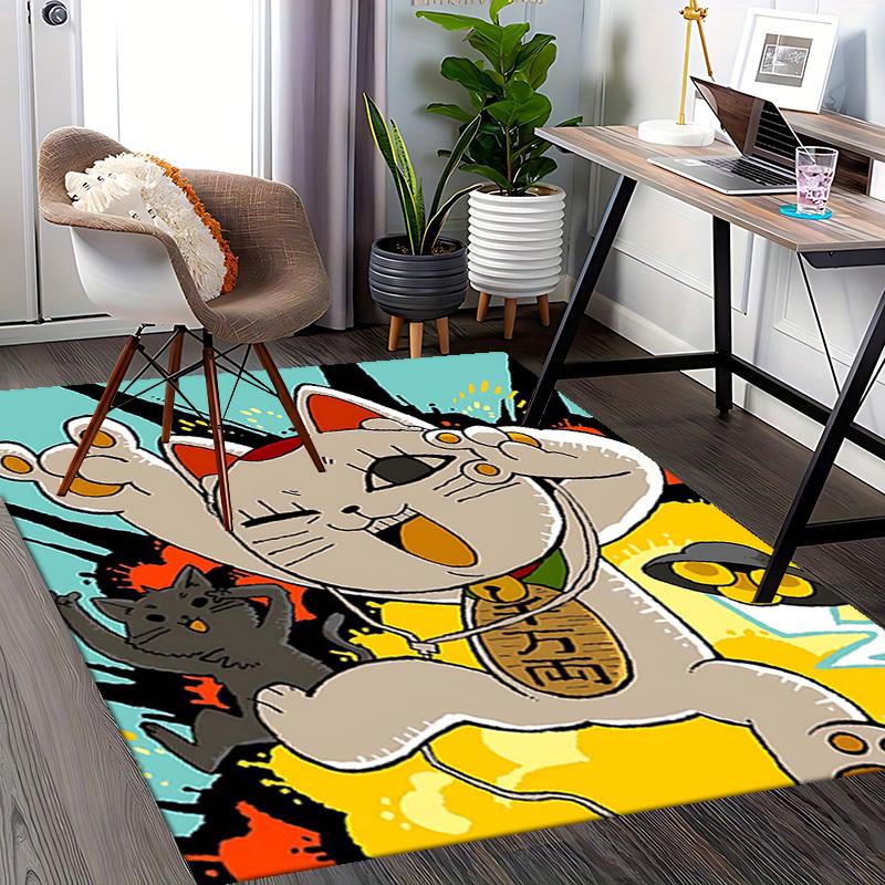 1pc Anime Cat Chair Mat: Cute Cartoon Design for Office and Home Decor - Perfect Gift for Any Season!U090
