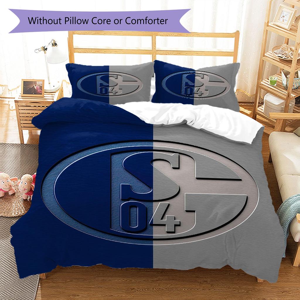Schalke logo Bedding Quilt Set Quilt Cover Pillowcase Home Decoration Birthday Gift (1 * duvet cover + 2 * pillowcase, without core)