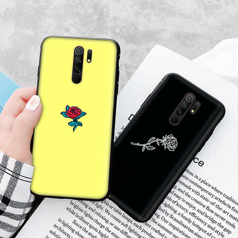 Черный чехол для Xiaomi Redmi 13C Note 9 iPhone XR 7 8 14 15 11 12 13 X XS Pro Max Samsung A25 S23 S24 FE Ultra Plus Rose