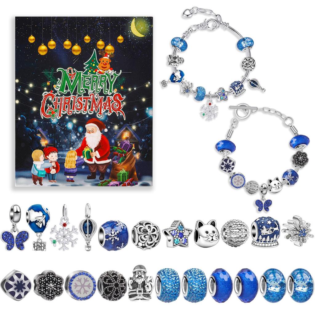 Конверт рождественского адвент-календаря с 24 ячейками: Сделай сам браслет и поздравительная открытка с благословением детский подарок