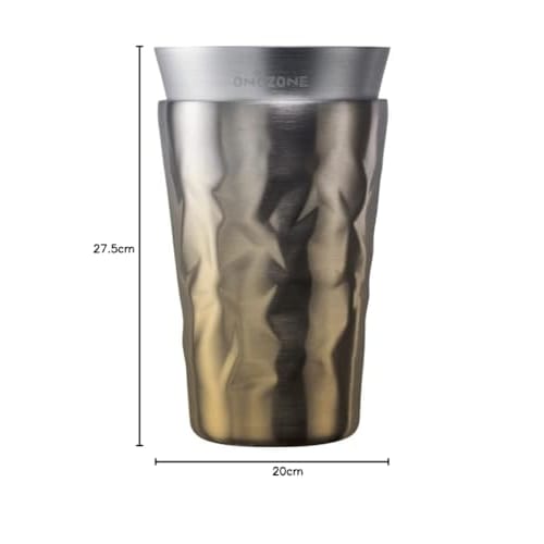 Doshisha "Hyokyoku" Tumbler, Insulated, Double-Walled Vacuum Wall, Single-Walled Aluminum, 350ml, Gold, ONZONE