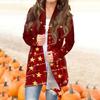 Женская модная повседневная куртка-кардиган средней длины с принтом, пальто