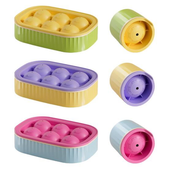 Ice Hockey Mold Reusable Spherical Ice Block Maker Easy Release Ice Tray for Whiskey Cocktails Chocolate Candy Jelly