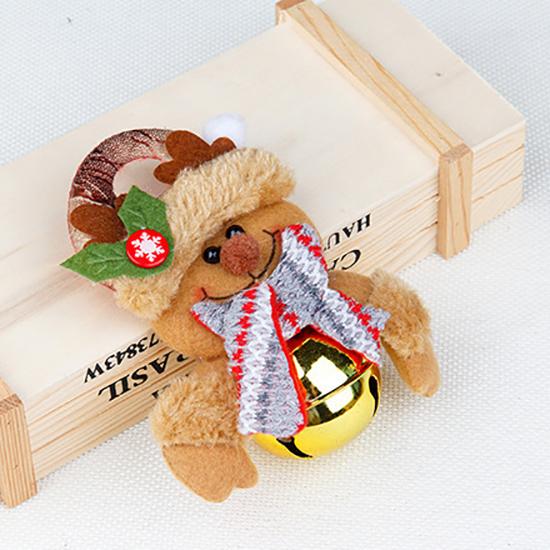 Рождественский колокольчик, рождественская кукла, мультяшный металлический круглый колокольчик, украшение для рождественской елки