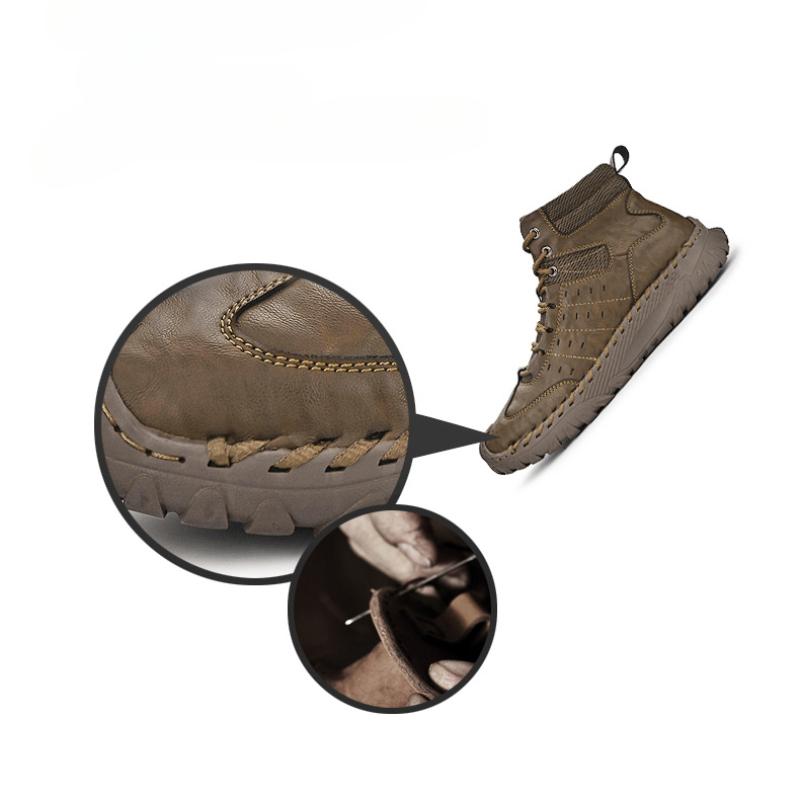 Мужские высокие повседневные туфли на шнуровке из кожи, кроссовки, большие размеры 39-46