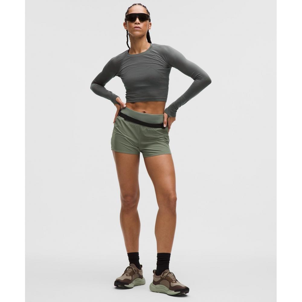 Lululemon Swiftly Tech Cropped Long Sleeve Shirt 2.0 Onyx Grey Onyx Grey