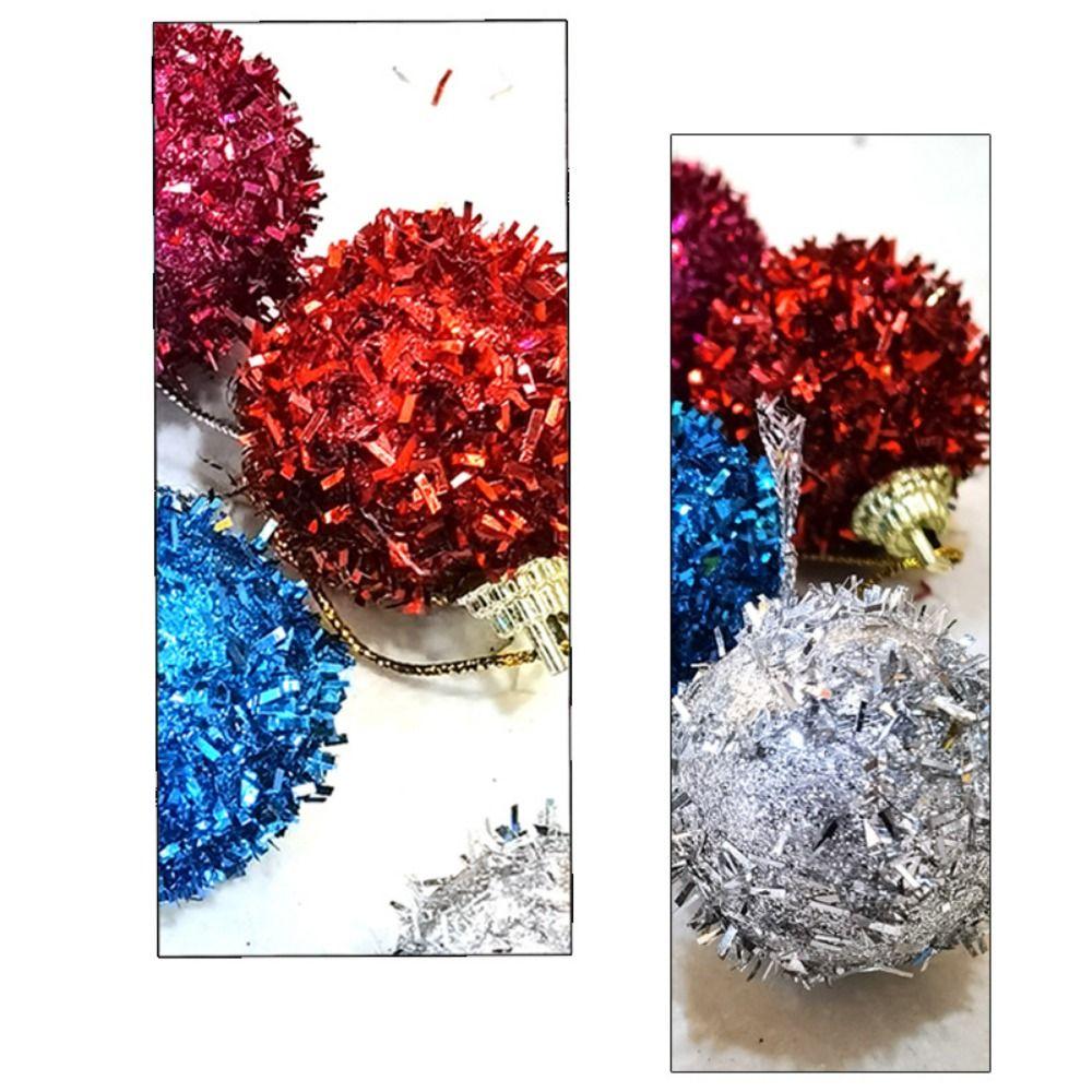 6Pcs/Set Creative Christmas Decoration Pendant 6cm Shiny Xmas Tree Hanging Pendants Elegant Solid Color