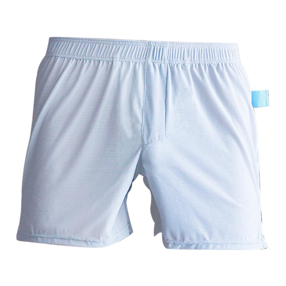 Breathable Solid Color Underwear Men's Mid-rise Boxer Briefs with Wide Elastic Waistband U-convex Large Space for Comfortable