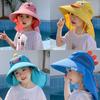 Children Sun Hat with Whistle Summer Kids Outdoor Neck Ear Cover Anti Uv Protection Beach Caps Kids Boy Girl Travel Flap Cap for Children