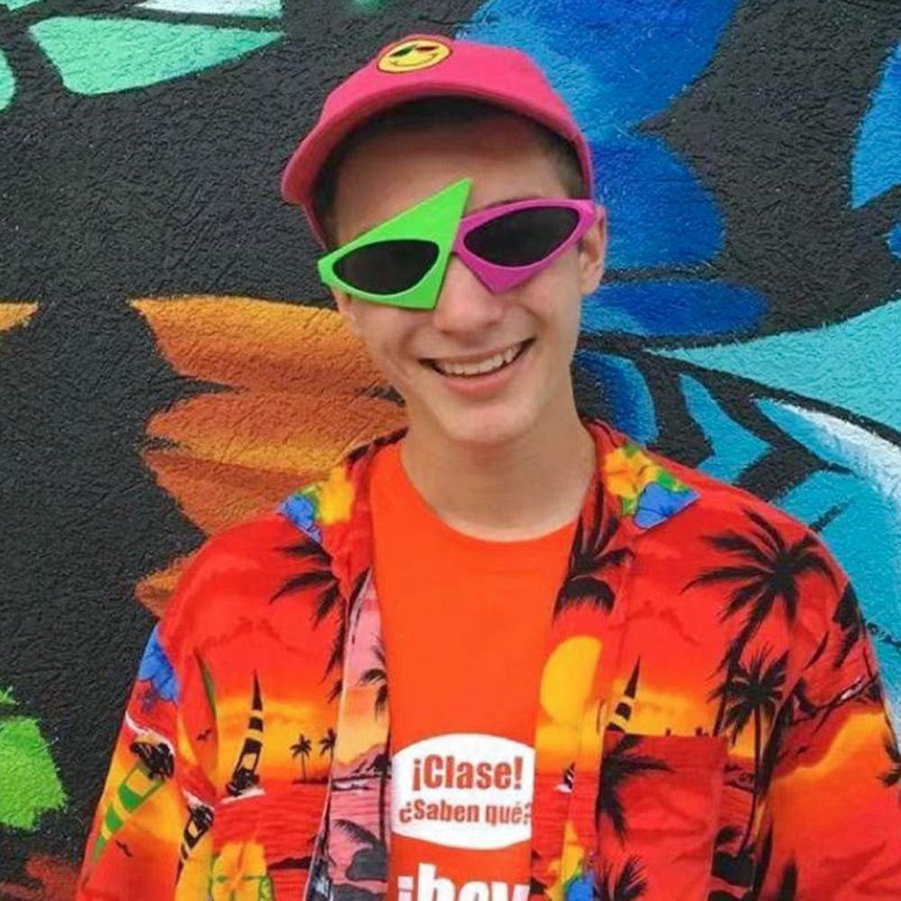 Солнцезащитные очки с полной оправой, треугольные, защита глаз, ультралегкие, асимметричные, блокирующие синий свет, в стиле хип-хоп