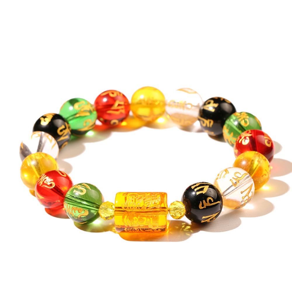 Buddhism Luck Wealth Bracelet Crystal God of Wealth Beaded Bracelet Feng Shui Bracelet Gift