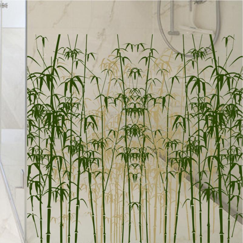 Стеклянная наклейка, матовые полупрозрачные клейкие наклейки на окна с бамбуковым узором, декоративная конфиденциальность