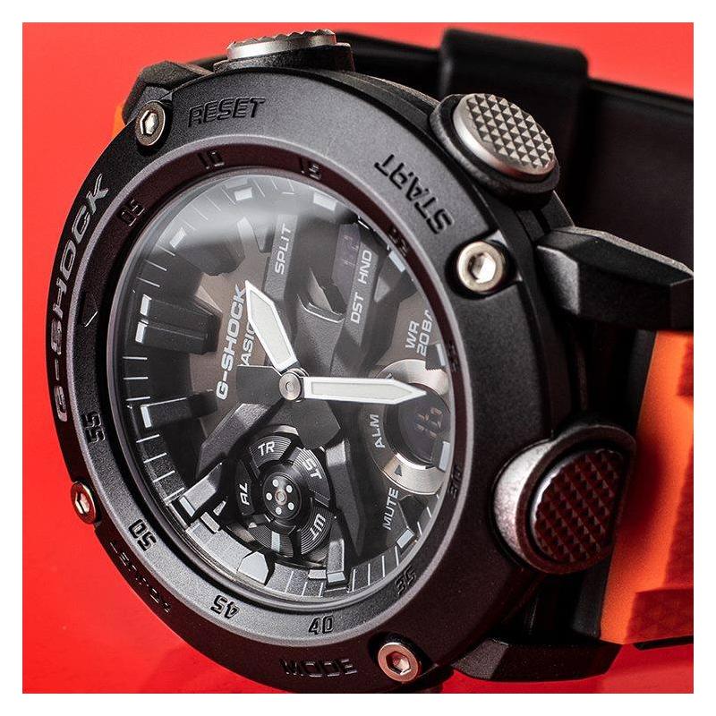 Casio Серия ЖК/стрелочный двойной дисплей серия модный тренд ультратонкий сердечник из углеродного волокна защитная конструкция новый многофункциональный 200 GA-2000E-4PR