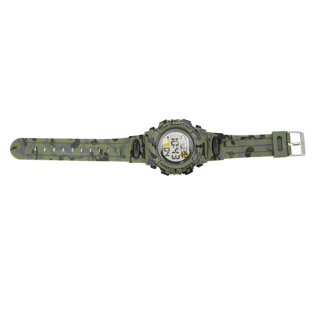 Спортивные часы водонепроницаемые серебристые часы-хронограф для мужчин студенческий подарок камуфляжный цвет