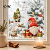 Gnome Window Clings Christmas Cling, Waterproof Snowflake Glass Decal, Indoor Art Faceless Dwarf Static Sticker for Holiday Decoration Party Supplies