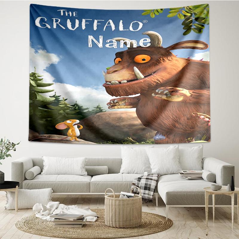 Custom Name The Gruffalo Print Tapestry, Backdrop, Easy Setup, Ideal for Bedroom, Office & Living Room, with Aesthetic Wall Hanging Decor.