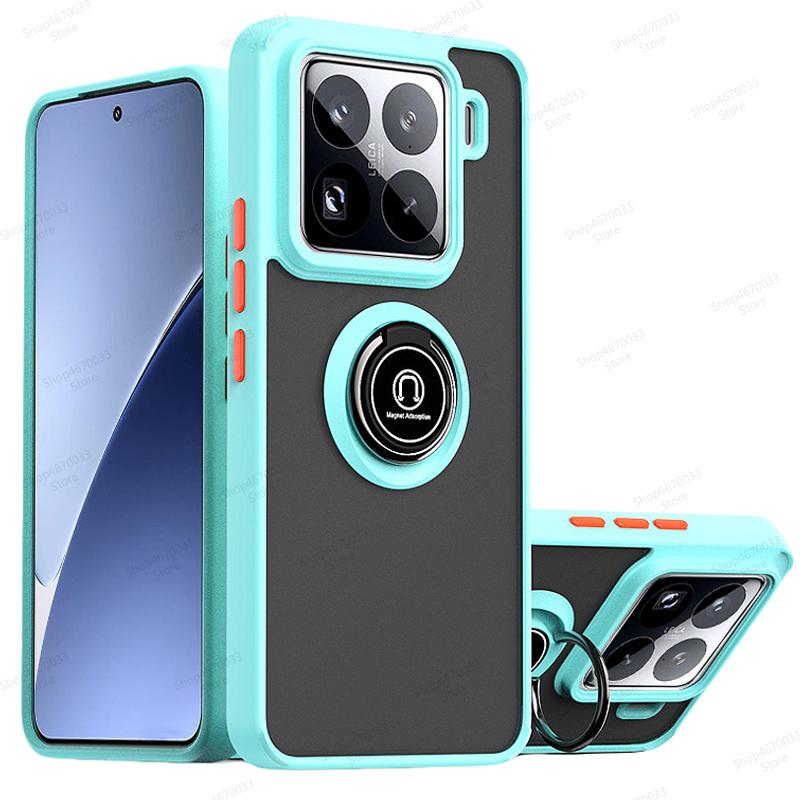 Магнитный матовый чехол для телефона для Xiaomi 15 14T 14 13T 13 12T Pro 14 13 Ultra Противоударный чехол с кольцом-держателем для Xiaomi 13 12 11 Lite