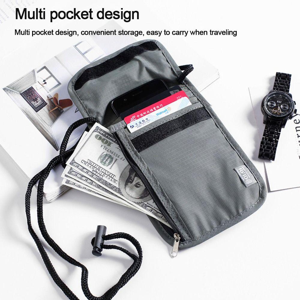 Nylon Document Pouch Multi-Functional Passport Bag Portable Packet Travel