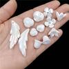 20pcs Dazzle Color White AB Flower Creative Handmade Acrylic Beads Flower Leaves Shape DIY Jewelry Material Earrings Making Bracelet Accessories