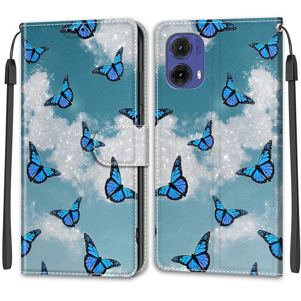 Роскошный окрашенный кожаный чехол-кошелек из искусственной кожи в стиле книги для Motorola Moto G85/G75/G55/G35/G24 Power/G15/G05/G84/G54 Power/G34/G24/Edge 40/G14