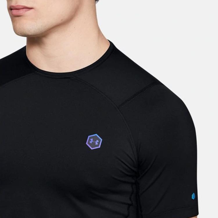 Under Armour Мужская футболка с круглым вырезом HeatGear Compression Solid, черные 1353449-001