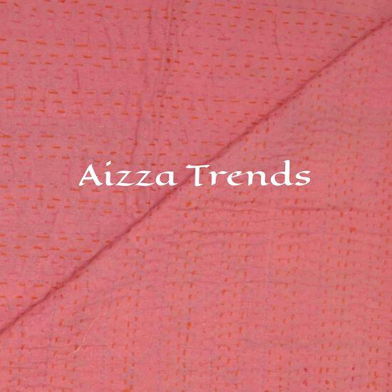 Aizza Trends Стеганое одеяло канха ручной работы из чистого хлопка с нашивками и работой патола - Традиционное индийское покрывало - Винтажное стеганое одеяло из хлопка и шелка сари