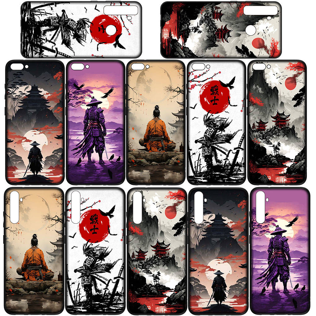 Чехол для iPhone 15 14 Xiaomi Redmi Note 13 12 11 Pro Max X 8 7 9 XR Samsung Galaxy S24 S23 OPPO A15 Huawei Japan Samurai Skeleton Ninja Bushido Case