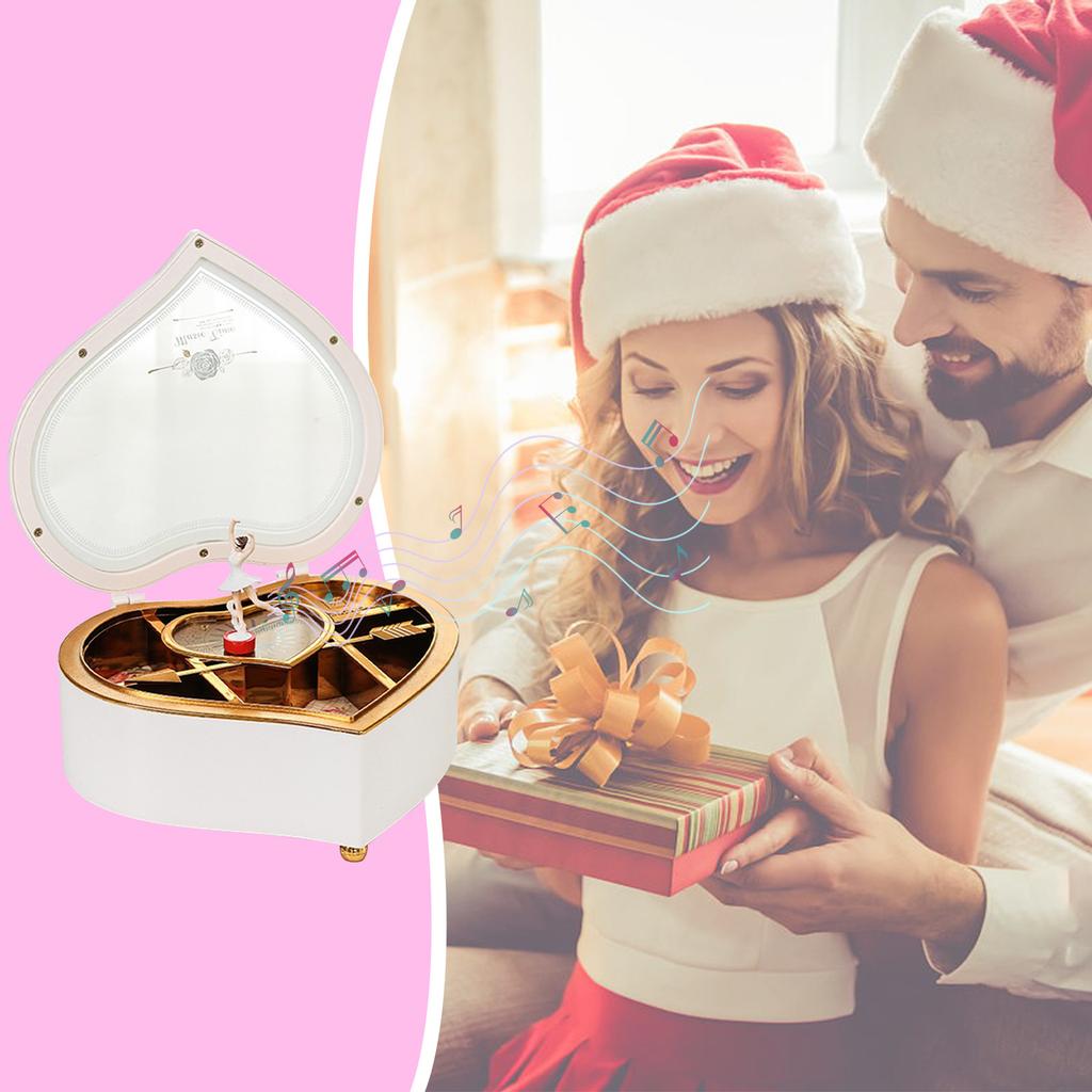 Музыкальная шкатулка с персиковым сердцем, вращающаяся музыкальная шкатулка для девочек, креативная шкатулка для драгоценностей, подарок