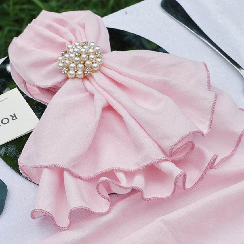 Set of 50 Napkins Cloth Polyester Fabrics 18x18INCH Washable Durable for Wedding Decoration Baby Show Party Restaurant Supplies