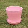 5 шт. Цветочный горшок, цветной, прочный, смоляной, цветочный горшок, глянцевый, для украшения дома и сада, с дренажными отверстиями в виде поддона