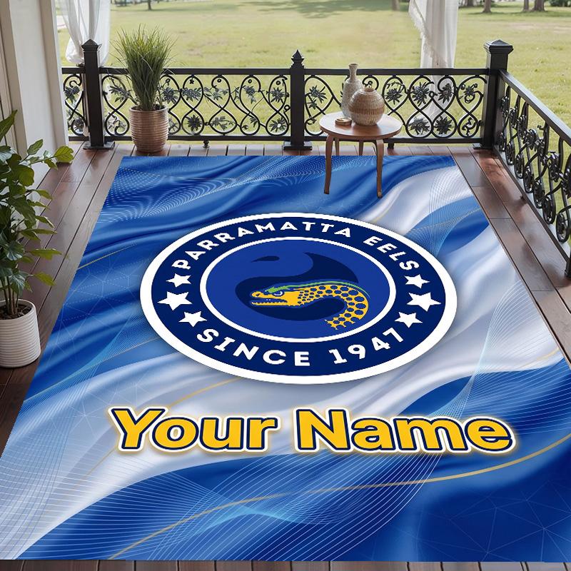 Custom Text Printed Rug Parramatta Eels Non Slip Floor Carpet For Home Room Decor