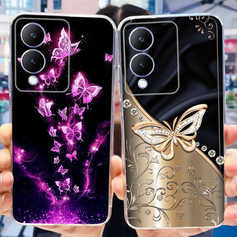 For Vivo Y17s Case 2023 Elegant Pattern Soft Silicone TPU Phone Back Cover For Vivo Y17s 4G VivoY17s Y 17S Bumper