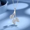 925 Sterling Silver Zircon Leaf Charm Necklace Pendant Women Girls Wedding Jewelry Accessories Choker Dz184