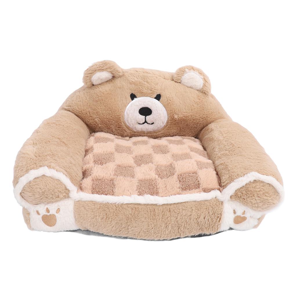 Brown Bear Pet Sofa Soft Warm Cat Couch Bed Multifunctional Dog Sofa Couch for Sleeping Relaxing