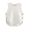 Fashion Style 2024 Summer New Women's Clothing Stylish Easiest for Match Side Button Knitting Vest 9598133