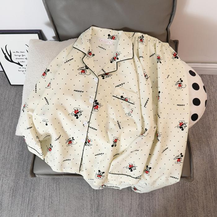 Милый кавайный комплект из двух частей с принтом «звезда, собака, письмо», Y2K, милая повседневная домашняя одежда, женская пижама, новая осенняя пижама с V-образным вырезом для женщин