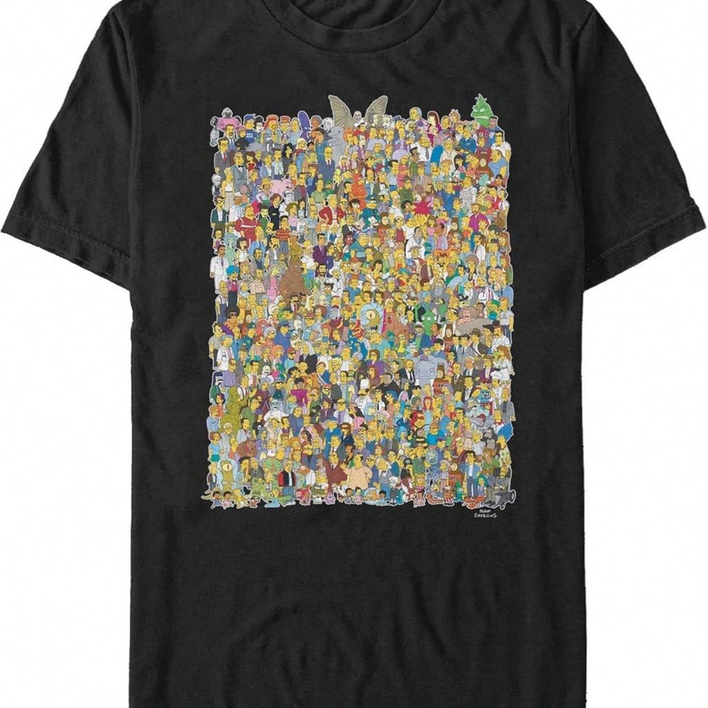 Men's The Simpsons All Of Springfield Character Collage T-Shirt