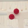 Savezone01 14K GF 10mm Ruby Ball Earrings Gf104 (S15777146)