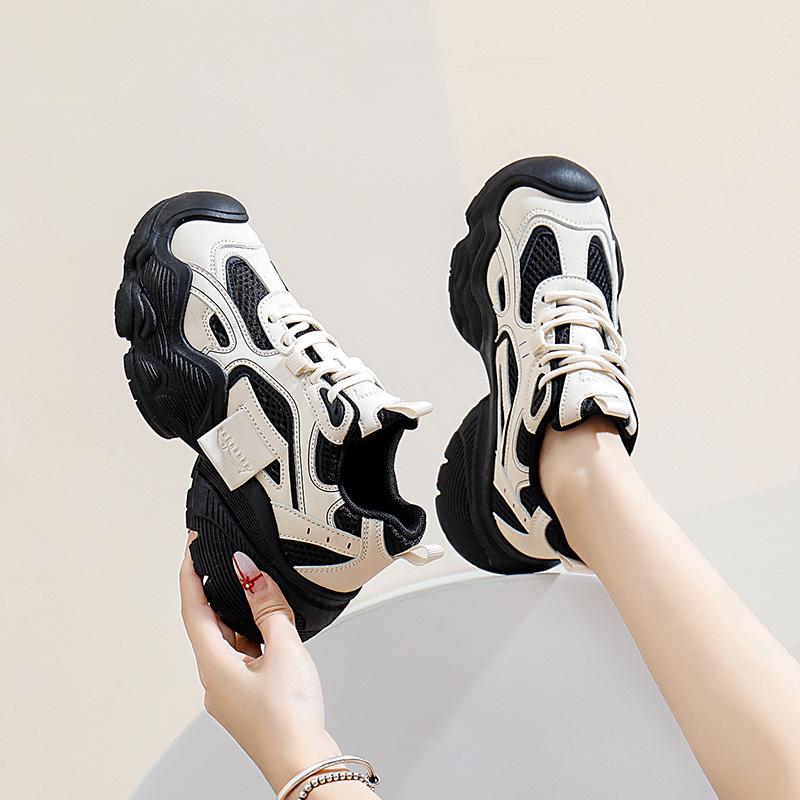 Women's Platform Dad Sneakers Lace Up Fashion Comfortable Chunky Sneakers for Women Casual Sneakers for Walking Workout Sport Work Tennis Shoes