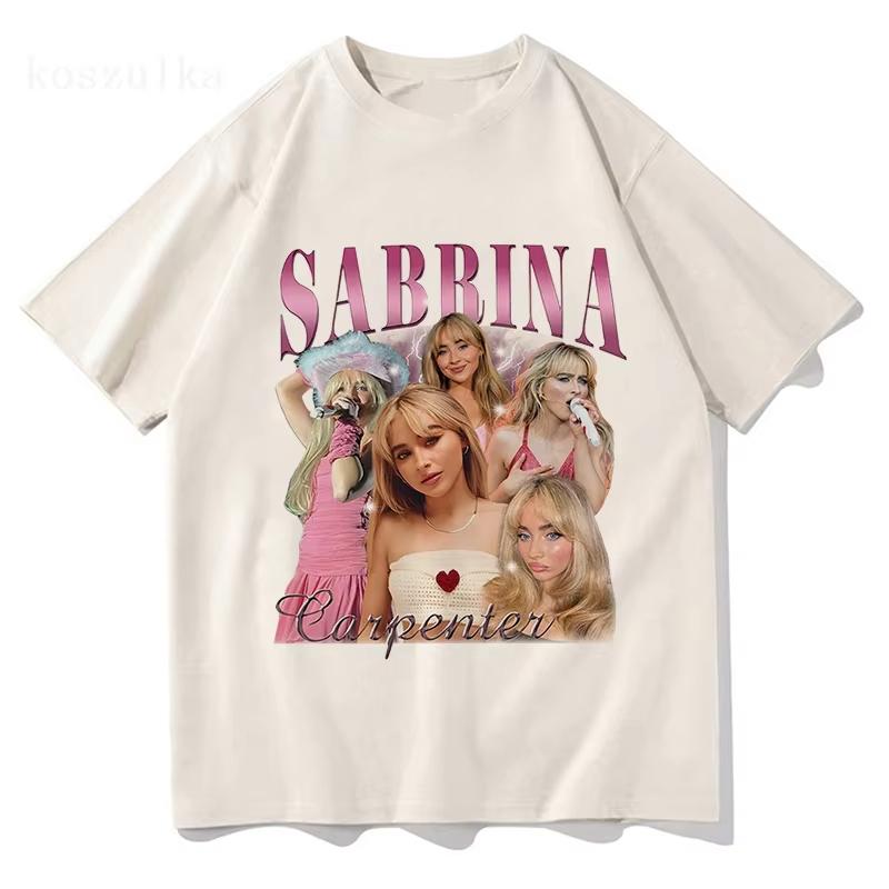 Sabrina Carpenter Short N Sweet Album T Shirt UnisexWomen Clothing Harajuku Vintage Unisex Cotton Graphic T Shirts Kawaii Clothes