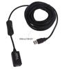 Extension Repeater Cable 5m USB 2.0 Active Extension Repeater Cable Signal Booster Extended Cord Cable with Switch