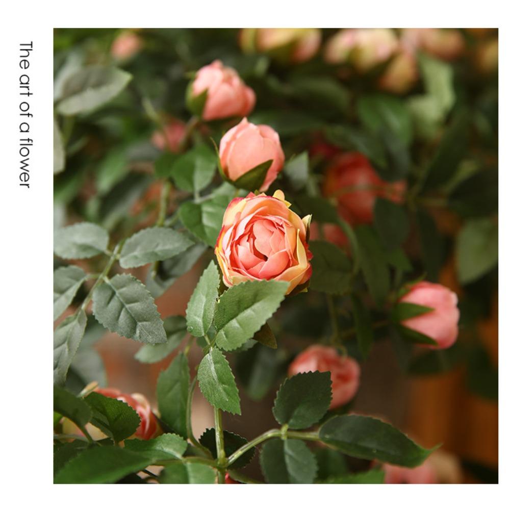 2 шт. искусственные подвесные цветы розы шелковая цветочная гирлянда плющ зелень искусственная цветочная лоза с ветками для стены дома комнаты сада свадебного украшения арки