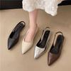 Luxury Elegant Fashion Patent Leather Pointed Toe Women Pumps Elegant Low Heels Sandals Casual Dress Street Style Shoes