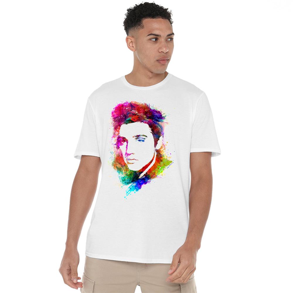 Elvis Presley Unisex Adult King Watercolour T-Shirt