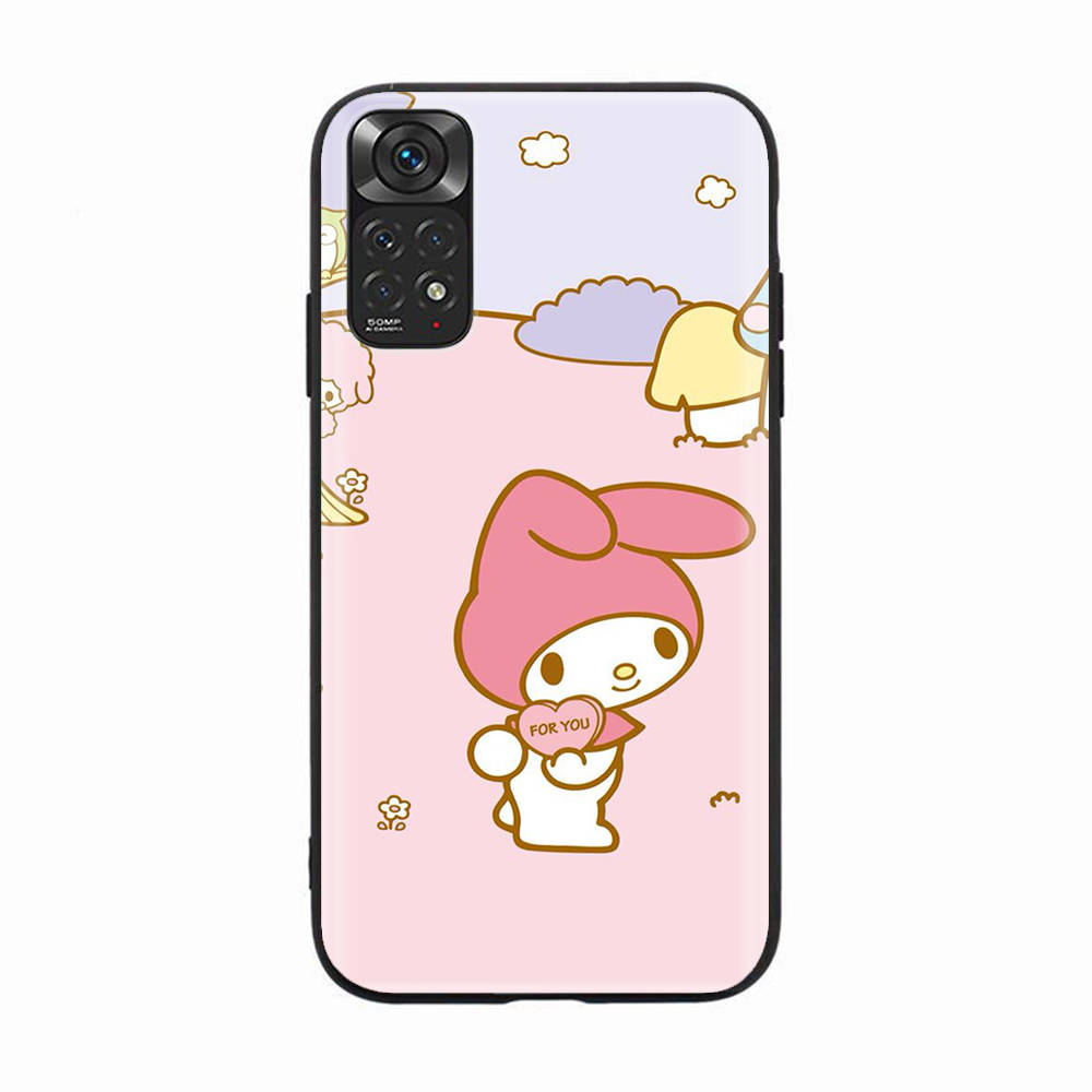 Чехол H-10 My Melody Black Sofe для iPhone 16 15 Plus 14 13 Mini 12 11 Pro 8 6 6S SE 5 XR XS Max Realme C30 C33 C32 9I VIVO V29 V27 V23 Y36