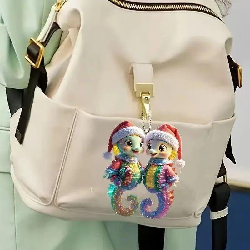 Акриловые плоские украшения в виде животных для рождественской праздничной вечеринки, декоративные подвески для рождественской елки