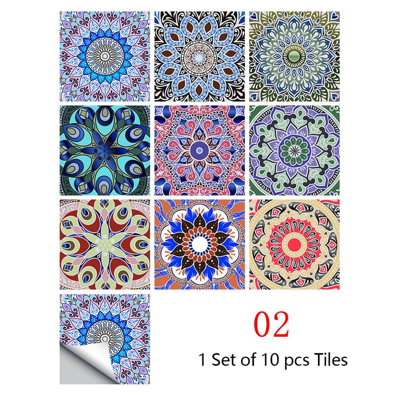 10 шт., кухонные украшения, плитка, наклейки, стикер на стену, водонепроницаемый цветок, плитка, домашний декор